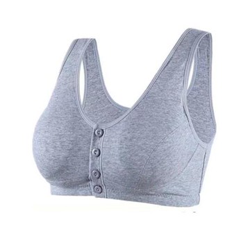 春夏新薄款棉質無鋼圈舒適透氣中老年媽媽內衣大碼文胸前扣女胸罩