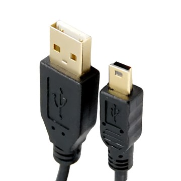 Cable 凱堡 USB 2.0 A公 Mini 5Pin 傳輸線  0.3m  黑色  1條