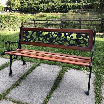 《雙人鑄鐵公園椅》(附玫瑰花椅背)
