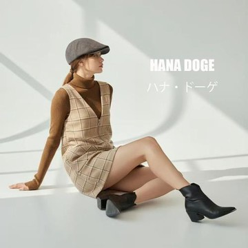 【HANA DOGE ハナ・ドーゲ】韓系學院風格紋棉羊毛毛尼背心裙無袖洋裝(減齡好搭配)