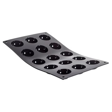 de Buyer 畢耶 黑軟矽膠模系列 15格半圓形蛋糕烤模  1個  黑