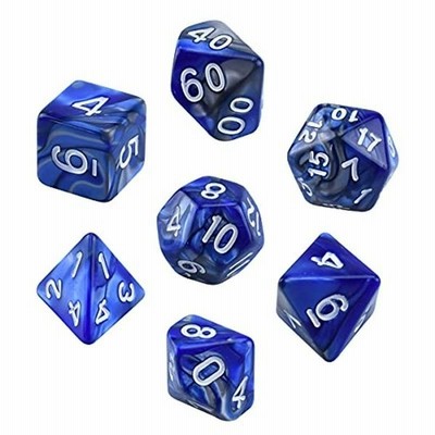 ダイス 7個セット 多面体サイコロ アクリルダイス 7つポリゴンサイコロ 鋭いエッジと美しいインクルージョンを備えた 美的感覚の卓上 収納用 卓上ゲー 16春夏新作