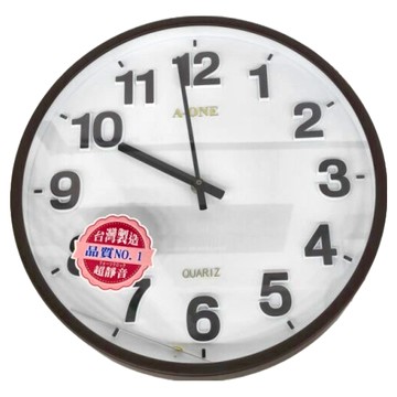 A-ONE 金吉星 超靜音超大立體字厚框掛鐘  黑色