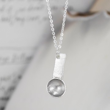 咖啡好幫手 -量豆匙- 銀湯匙項鍊 鎖骨鍊 新生彌月禮