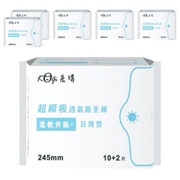 KOgi 宏瑋 超瞬吸透氣衛生棉 柔軟升級 日用型 245mm (12片) 6包