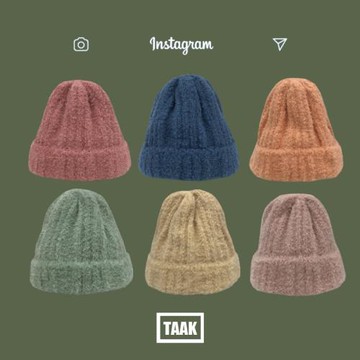 軟糯糯毛線帽日系馬海毛柔軟親膚保暖堆堆帽針織帽子女秋冬天冷帽