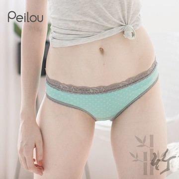 PEILOU 貝柔機能無縫三角褲(3入)_低腰愛心湖綠
