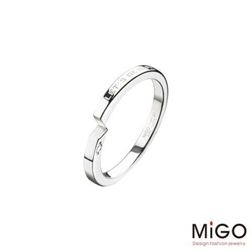 MiGO 牽手鑽石/托帕石/白鋼女戒指