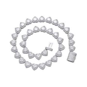 新款10mm心形冰糖項鏈說唱鋯石