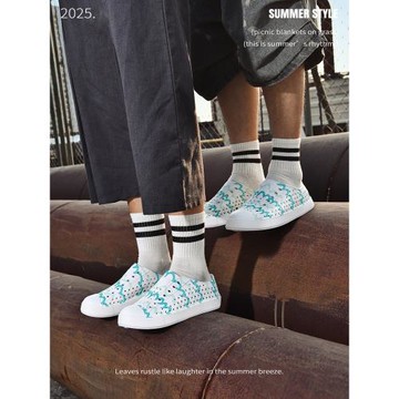 洞洞鞋男女2024夏季鏤空防滑防水懶人鞋情侶輕便涉水沙灘鞋涼鞋