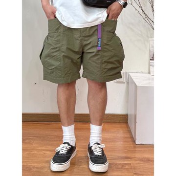 25SS夏季山系機能尼龍速干 多口袋釣魚寬松工裝短褲男多巴胺褲子