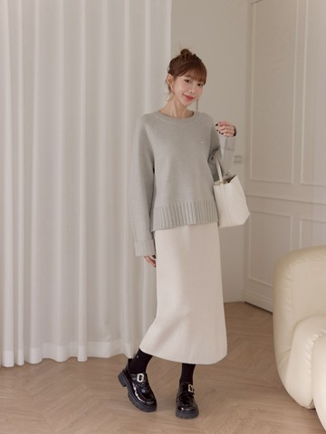 自訂 溫柔北極絨小標折袖毛衣