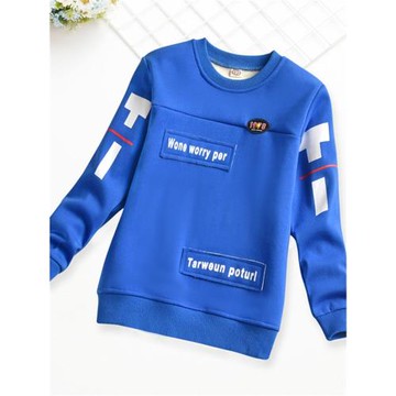 童裝男童衛衣加絨加厚保暖上衣冬季中大童長袖T恤洋氣兒童打底衫