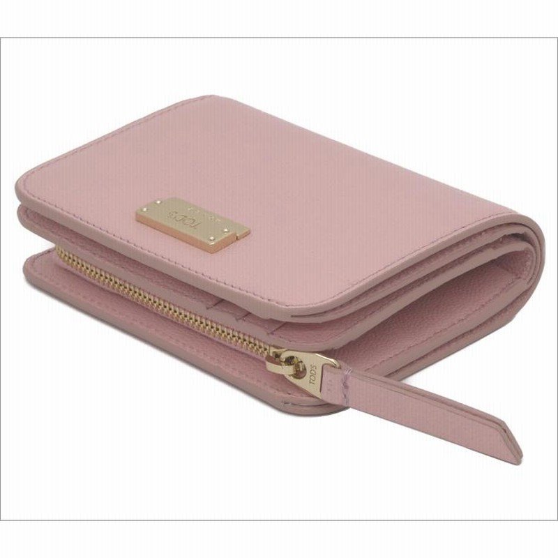 トッズ TOD'S 二つ折り財布 コンパクトサイズ XAWENBB8200QONM423 tods レザーウォレット ミニサイズ ピンク レディース  | LINEブランドカタログ