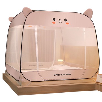 南極人免安裝蚊帳蒙古包家用防摔兒童無需支架公主風寶寶1.8m紋帳