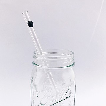 美國strawesome手工玻璃吸管/標準直式-經典黑