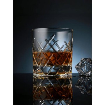 SHTOX 德國水晶玻璃威士忌杯創意旋轉洋酒杯酒吧刻花酒杯高端禮品