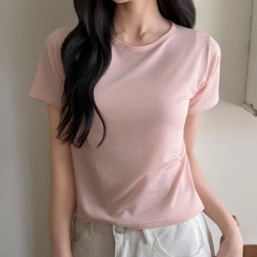 正韓女上衣 天絲短袖T恤DAL1035-創翊韓都現貨