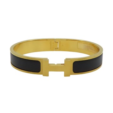 HERMES 愛馬仕 金色 霧面合金 Clic H 黑色 琺瑯 手環 【二手名牌BRAND OFF】