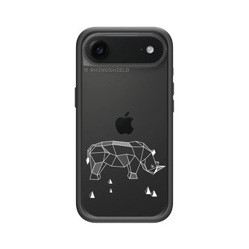 iPhone Air Mod NX -邊框背蓋組合 (相機按鈕) 黑 - Animal Silhouette / 動物剪影 - 幾何-動物系列/犀牛