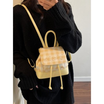 限時特賣中🎈雙肩包女2025新款時尚格子大容量託特包通懃百搭大學生清新斜挎包 大容量雙肩包 旅行休閒出行書包 後背包 U