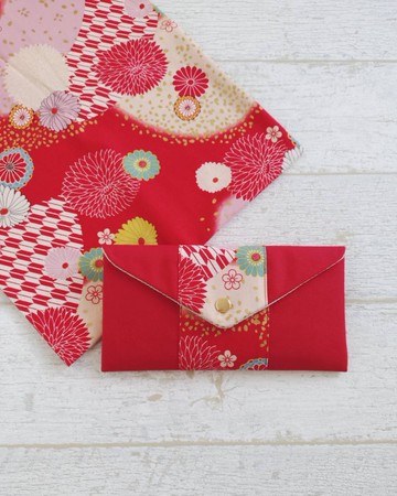 【ENT/萬用紅包袋】燙金榮華慶典 和風花帶腰帶 內裡法國金蔥布