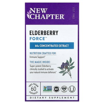 New Chapter, Elderberry Force™，60 粒全素膠囊