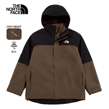 The North Face北面男款棕色DryVent防水透氣抓絨內裡連帽三合一外套｜89ZP5EX