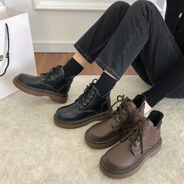 馬丁靴女秋季女鞋百搭加絨2021年新款靴子日系英倫風小秋冬季短靴