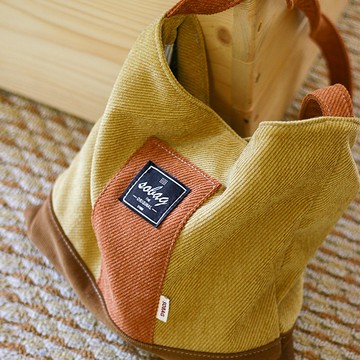 sobag秋冬日系燈芯絨單肩帆布包女設計感小眾文藝撞色通勤腋下包