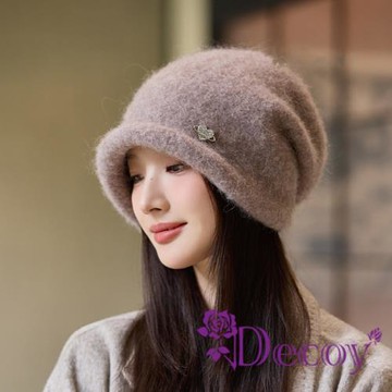 【Decoy】愛心水鑽 韓系毛絨針織顯臉小秋冬包頭帽/顏色可選