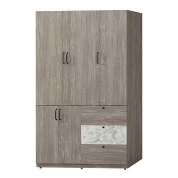 文創集 希亞4尺五門三抽衣櫃-120x56x202cm免組