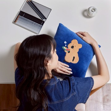 【YVONNE以旺傢飾】DINOTAENG 早餐方形抱枕（30x30公分）-深藍
