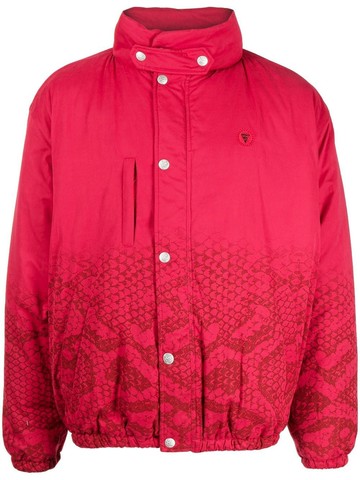 ICECREAM - snakeskin-print padded jacket - men - Polyester/Cotton/Polyamide - L - Pink
