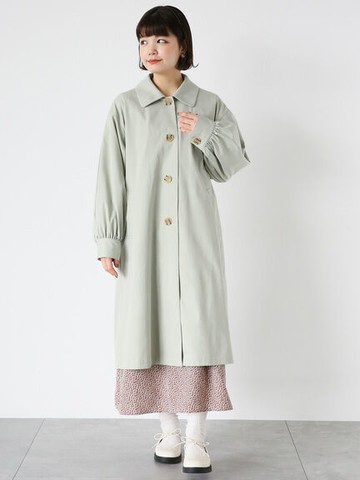 甜美素色蓬袖翻領大衣(FF41L0Z0280) - ehka sopo