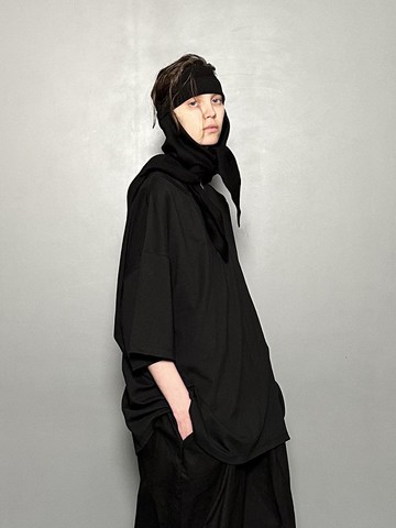 SS25 UNISEX AMU HEADBAND SCARF [BLACK]
