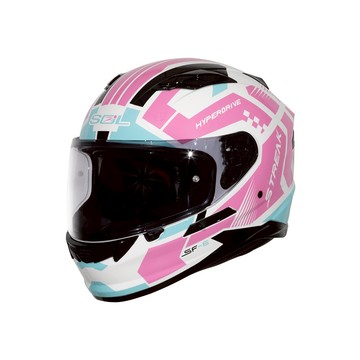 SOL SF-6 / SF6 前衛者 白/粉 內藏式墨鏡 完全防護 浮動式鏡座 EPS 全可拆洗 全罩 安全帽