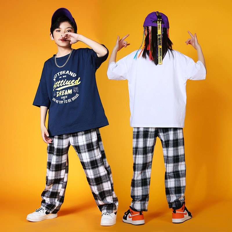 キッズダンス衣装 ヒップホップ セットアップ 原宿系 チェック柄 HIPHOP 子供服 白 ブルー Tシャツ パンツ ジャズダンス 体操服 練習着  団体服 男女兼用 通販 LINEポイント最大1.0%GET | LINEショッピング