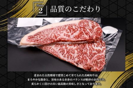 肉 長崎和牛 サーロイン ステーキ 250g×2枚 計500g 牛肉 極上 赤身 国産牛肉 バーベキュー 冷凍   サンクスラボ   長崎県 雲仙市