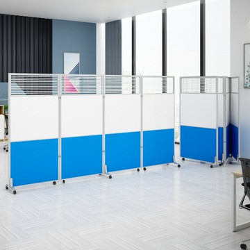 熱銷/免運費 辦公室移動屏風隔斷簡約車間帶輪活動可折疊推拉屏風隔斷屏風