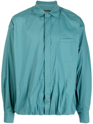 SONGZIO - spread-collar long-sleeve shirt - men - Cotton/Nylon/Polyurethane - 46 - Green