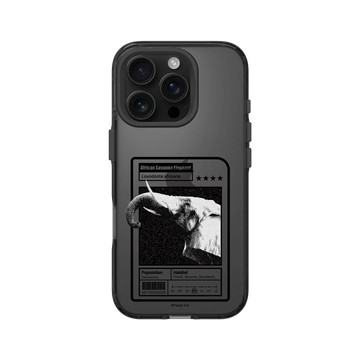 iPhone 16 Pro Clear 酷墨灰 - RHINOSHIELD X Taipei Zoo - 非洲象：限量卡牌