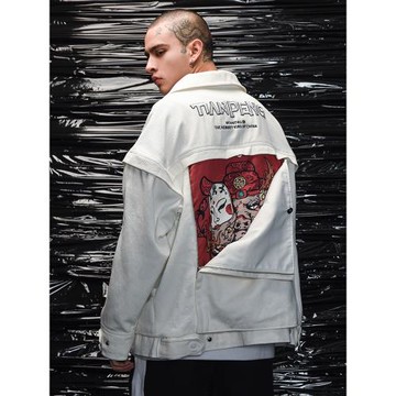 WOOKONG 悟空 天蓬元帥春季水洗牛仔衣 解構設計男士夾克外套