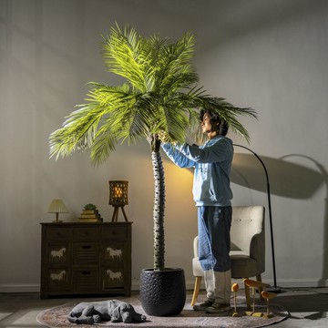 大型仿真綠植網紅假樹刺葵針葵散尾葵仿生植物盆栽室內外造景裝飾