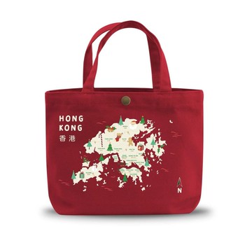 香港地圖迷你帆布袋 - 聖誕版