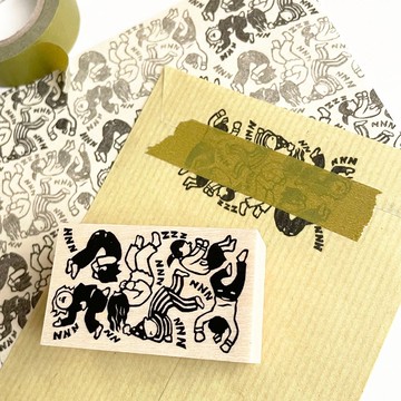 搭配紙膠帶使用的印章 雜亂臥鋪