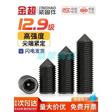 內六角螺絲 緊定螺絲 尖頭機米螺釘 無頭頂絲 M3 M4 M5 M6-M16 六角螺絲