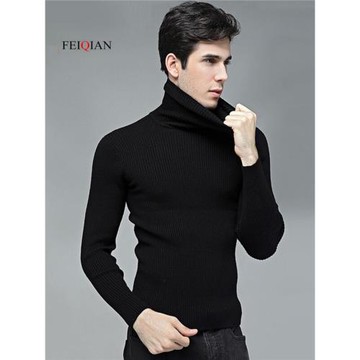 秋冬季高領毛衣男士羊毛衫韓版潮流加厚線衣修身針織衫外套打底衫