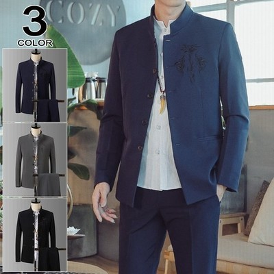 スーツ メンズ スリーピーススーツ チャイナ風スーツ おしゃれ ビジネススーツ 結婚式 2点セット 新生活 スリム 紳士服 通販 Lineポイント最大get Lineショッピング