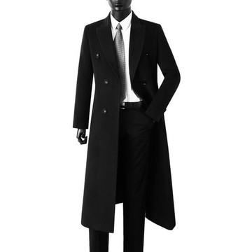 羊毛呢大衣男2025冬季新款商務修身英倫風羊絨長款外套剃刀黨休閑